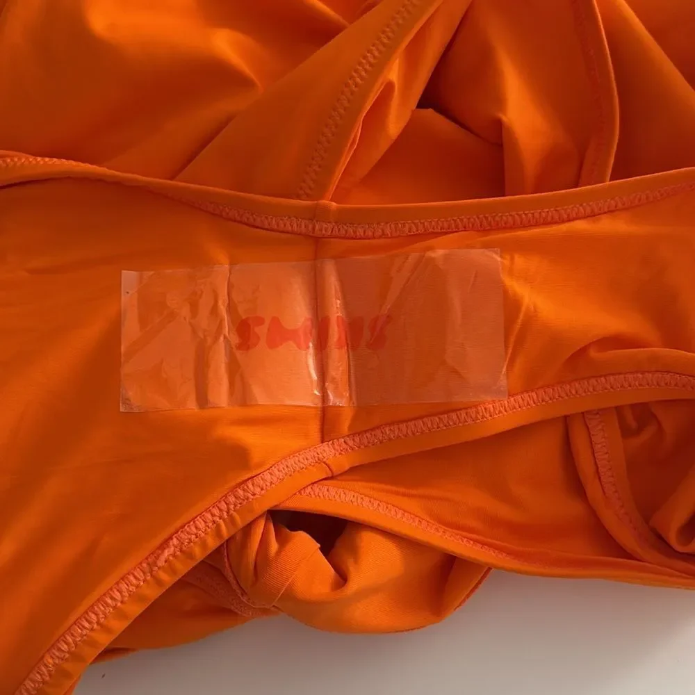 SKIMS Zip Front Sleeveless One Piece Orange NWT